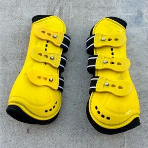 Horse Yellow Open Front Tendon Boots